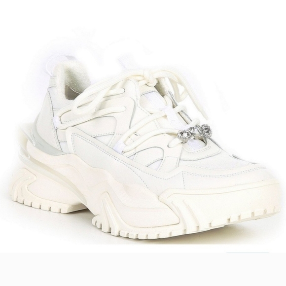 Gianni Bini Venus Chunky Lace-Up Rhinestone Charm Retro Sneakers